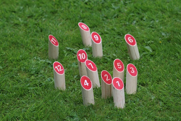 A fun math game being played outdoors.