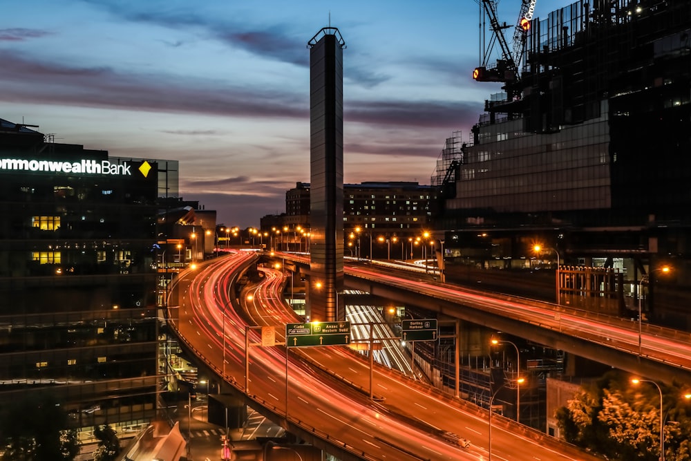 city buildings during night time