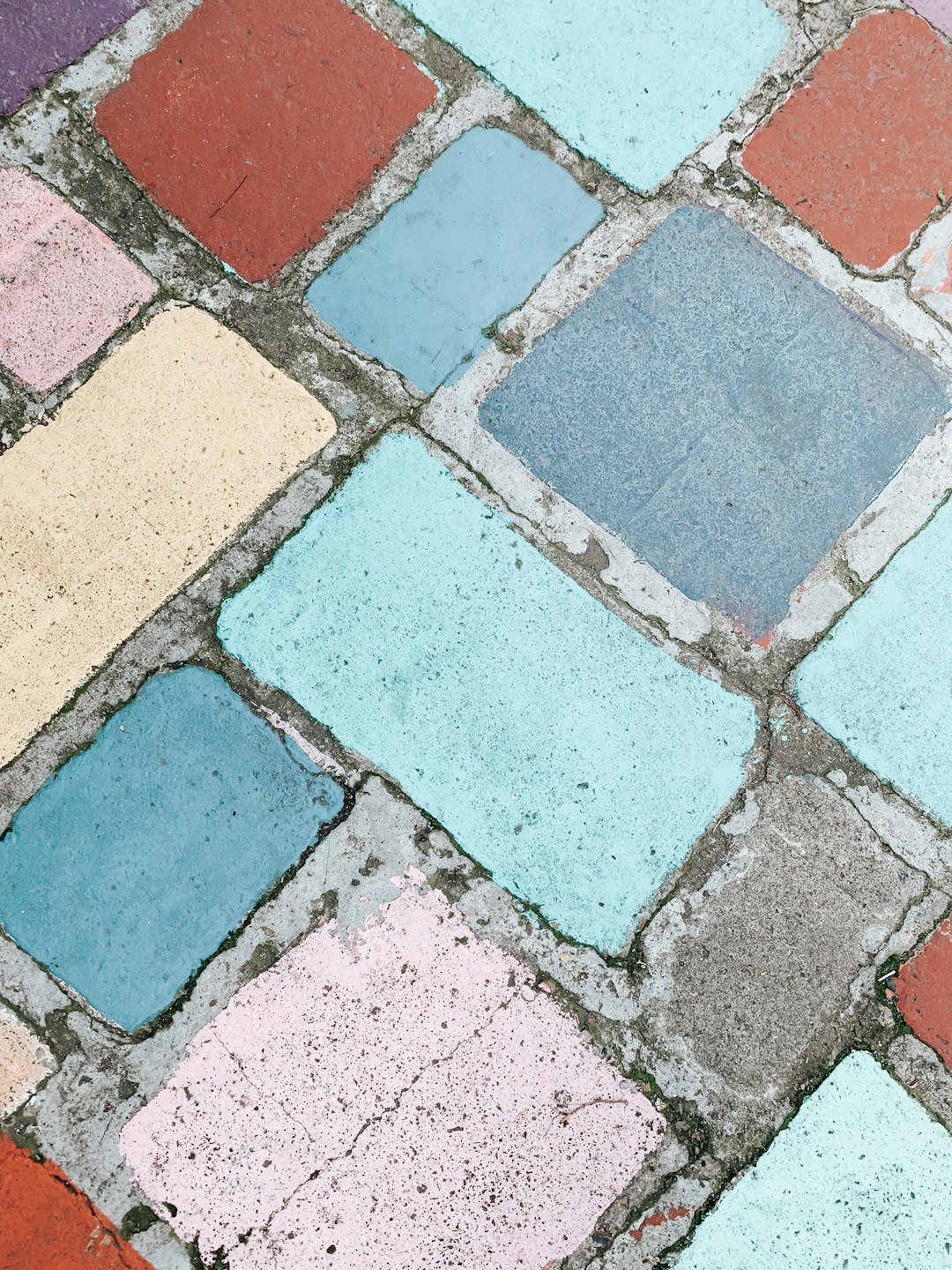 brown and gray brick pavement