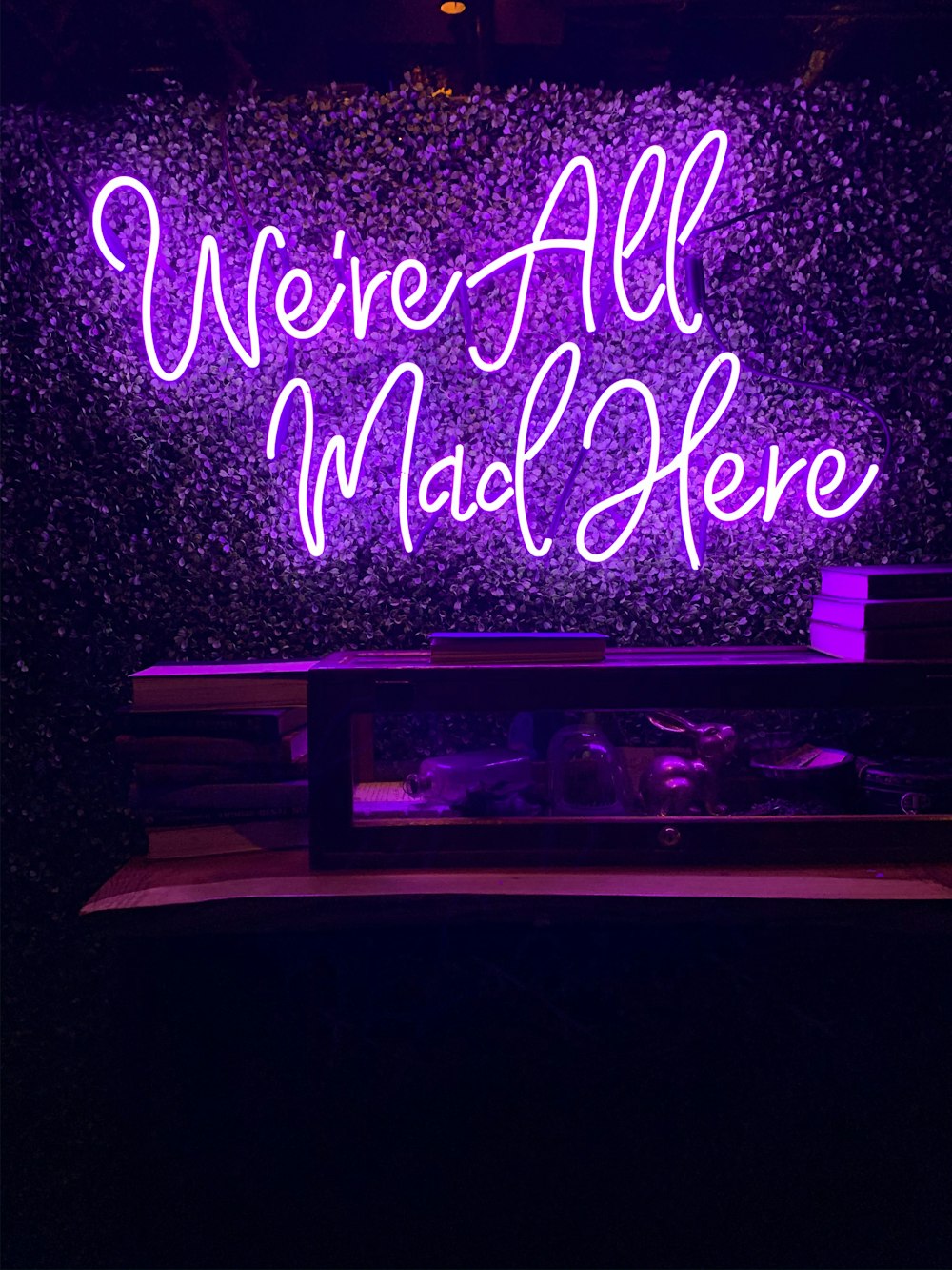 purple and white love me neon light signage