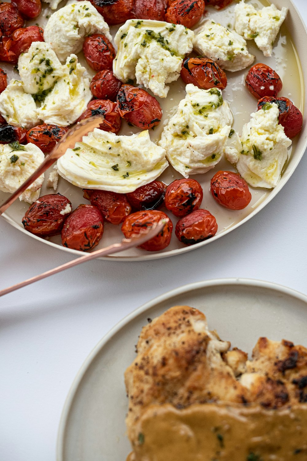 white ceramic plate with food