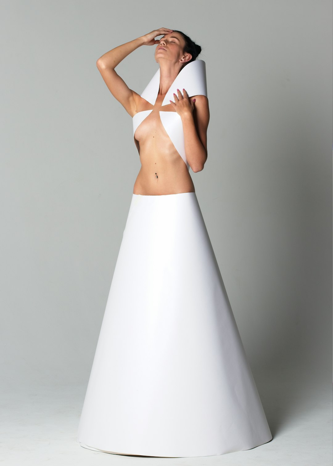 woman in white tube dress