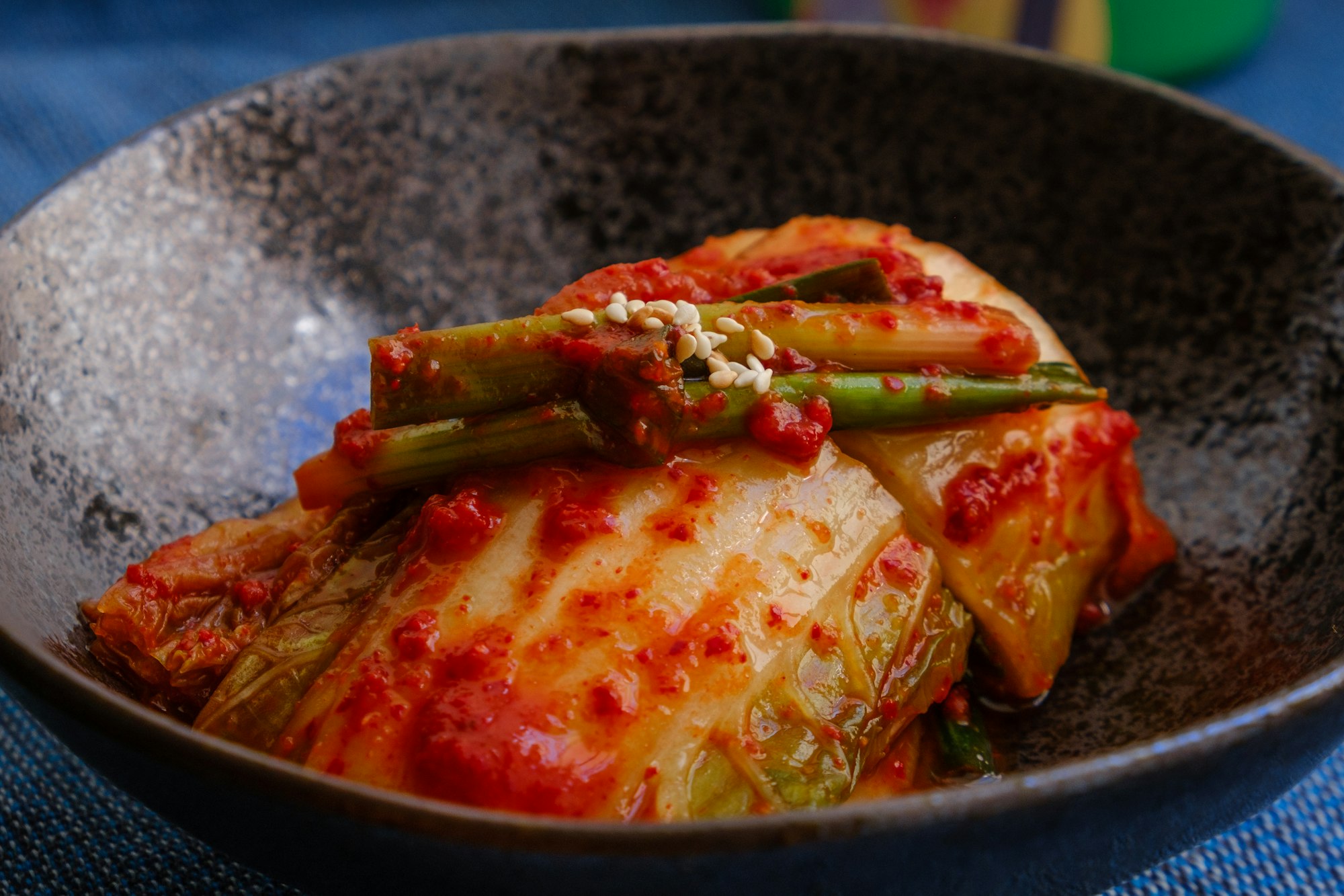 plated serving of homemade kimchi