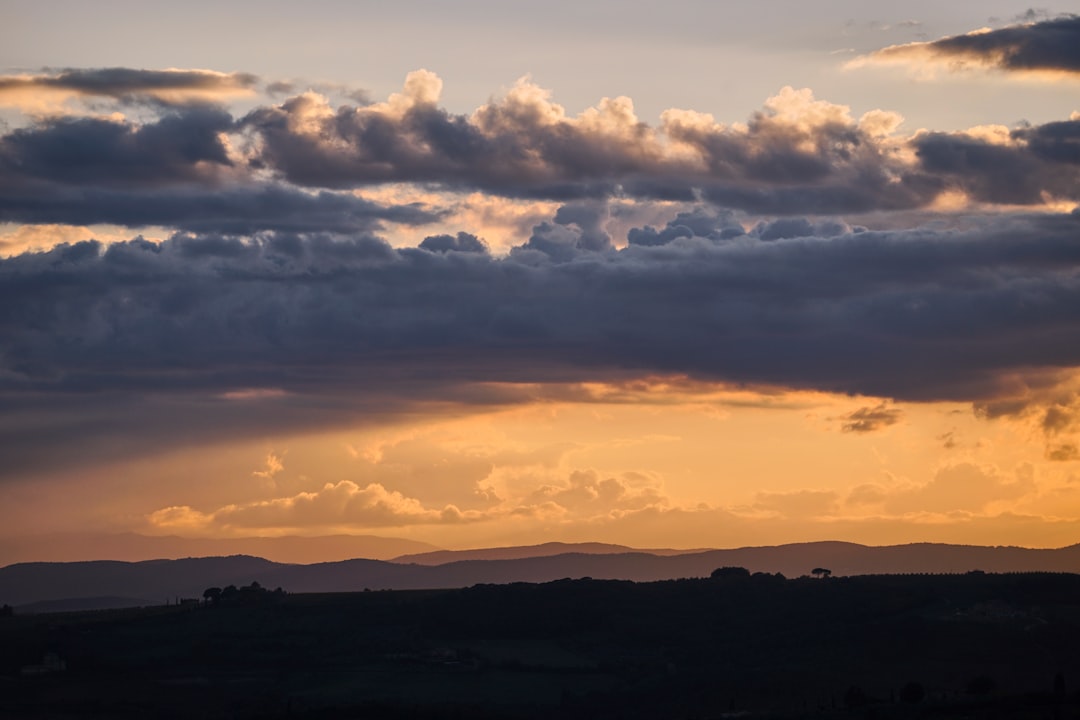 silhouette of mountain during sunset