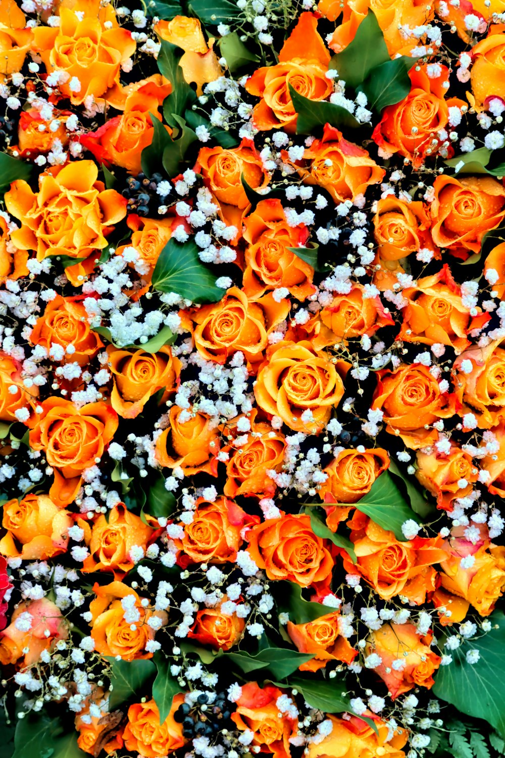 orange and green flower bouquet