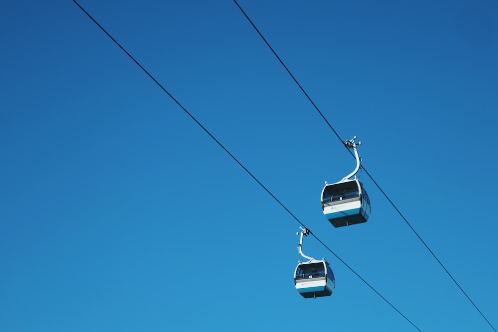 black cable cars under blue sky during daytime