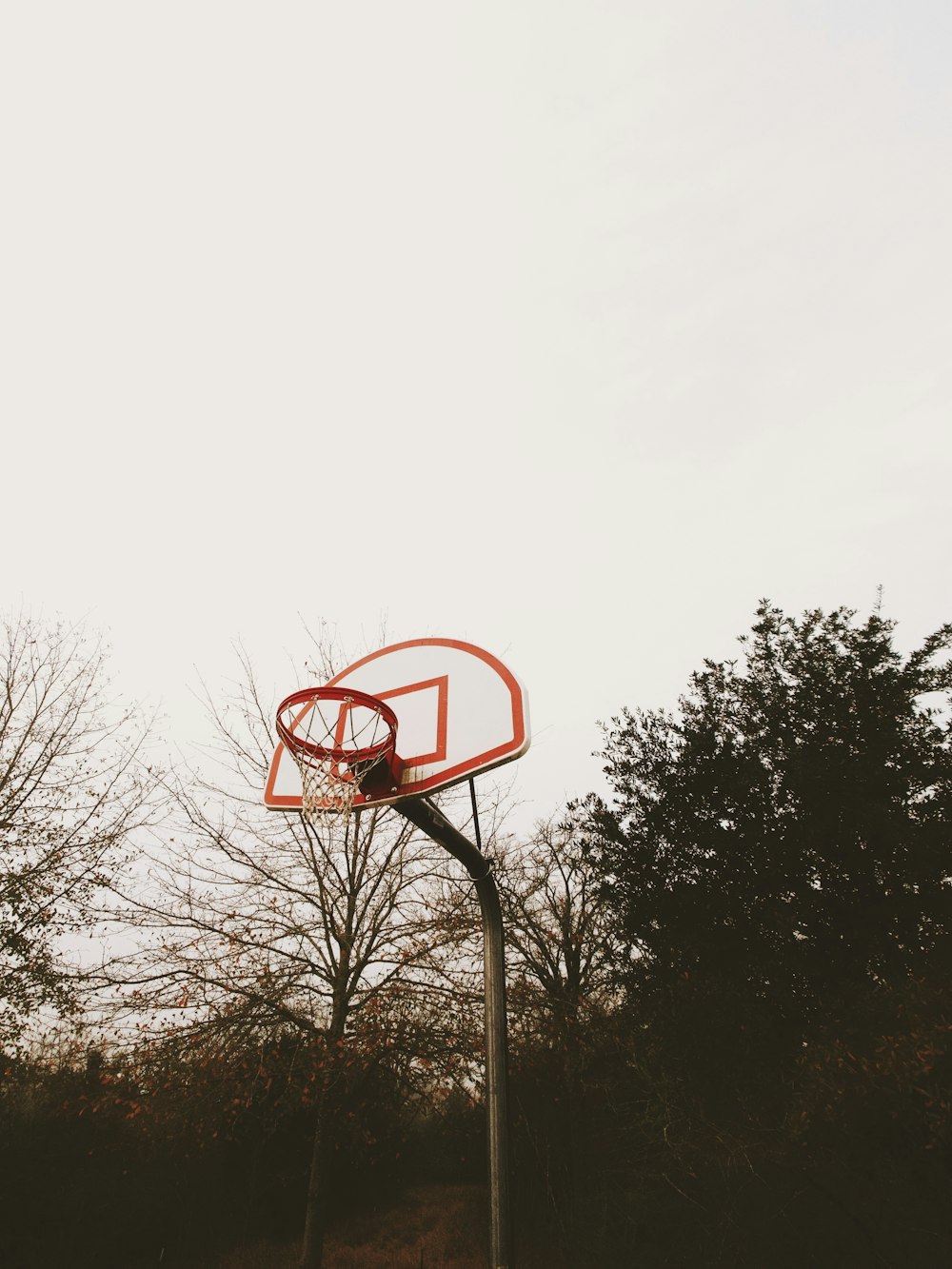 red and white basketball hoop