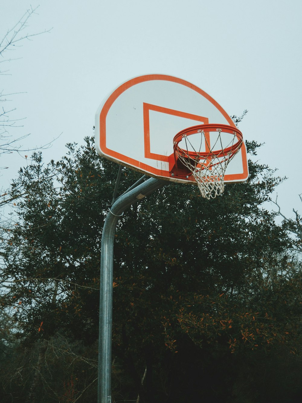 red and white basketball hoop