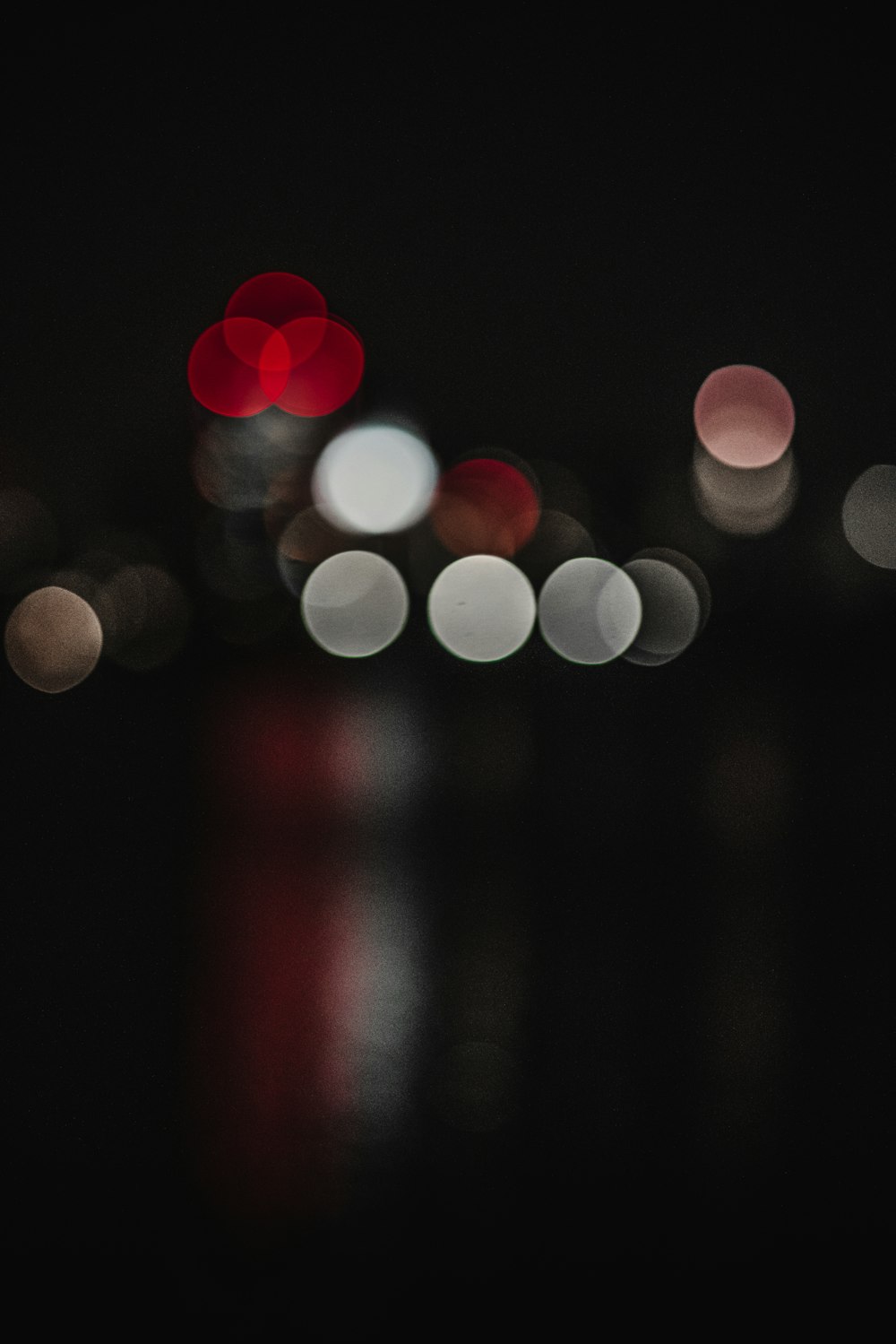 red and white bokeh lights