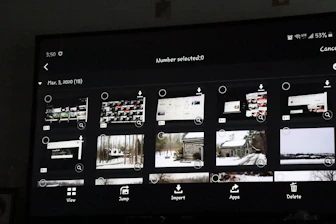 A high-resolution photo gallery displayed on a sleek digital device