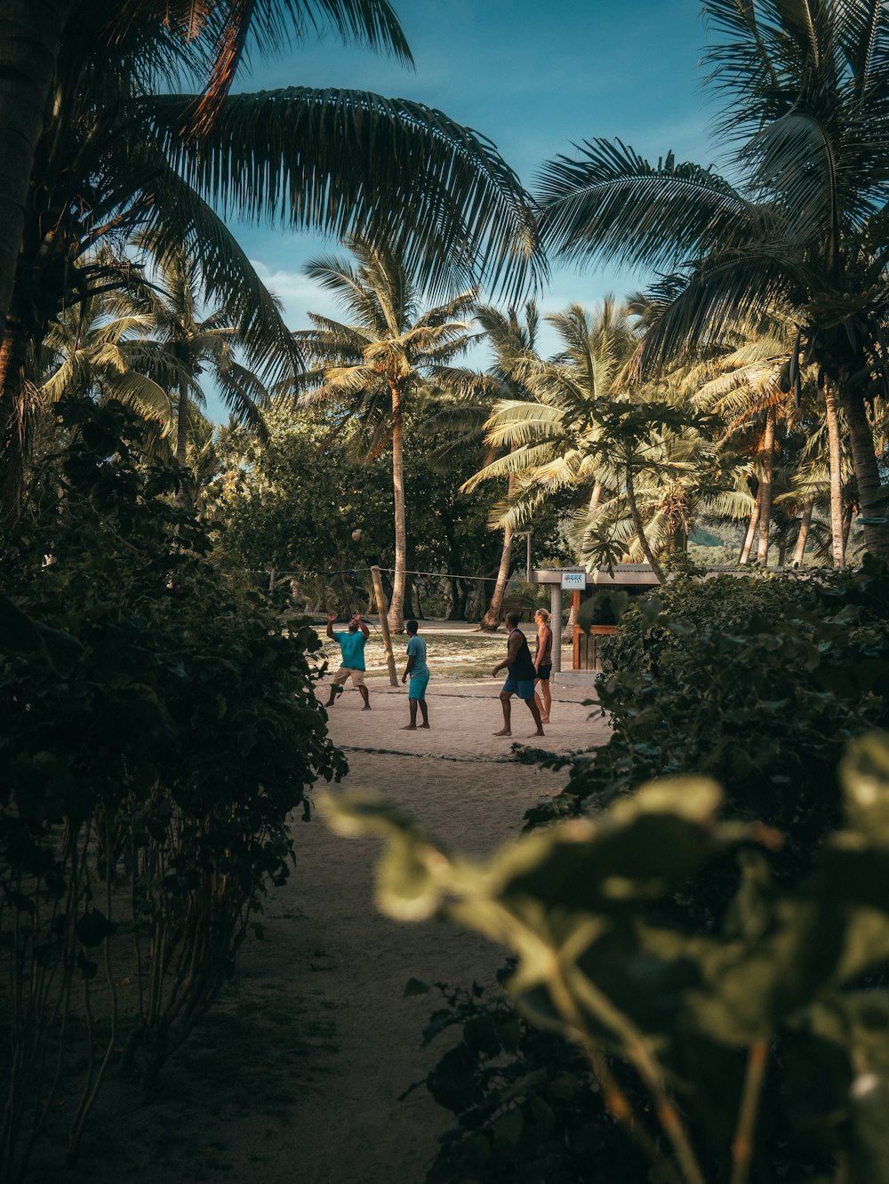 Gente caminando por la playa durante el día