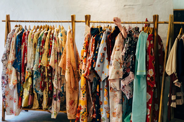 Assorted colorful floral dress collection