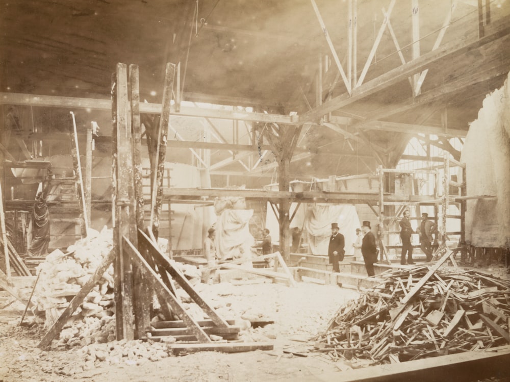 the Statue of Liberty under construction 