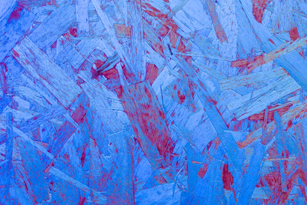 red and blue abstract painting