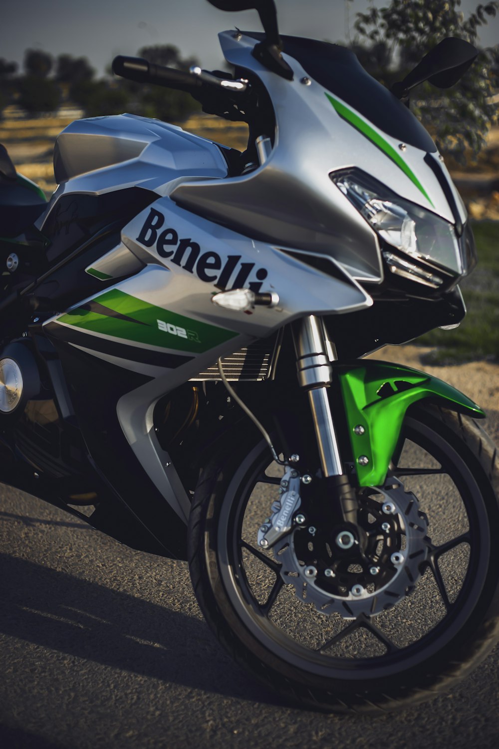 green and black honda sports bike