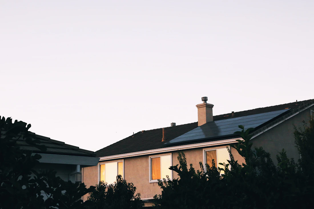 Home with solar panels