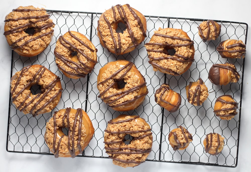 brown cookies on white table