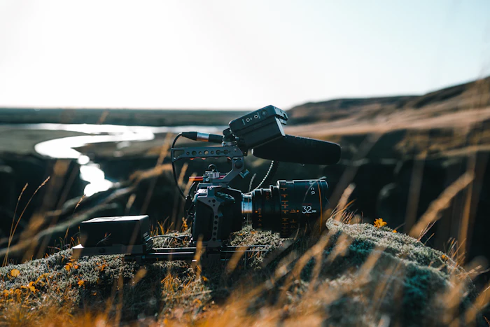 Unmanned ground robot with camera deployed in open terrain
