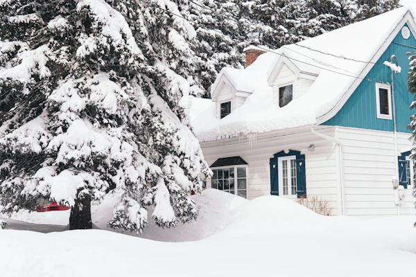 Seasonal Home Maintenance Checklist: brown house covered with snow near trees during daytime