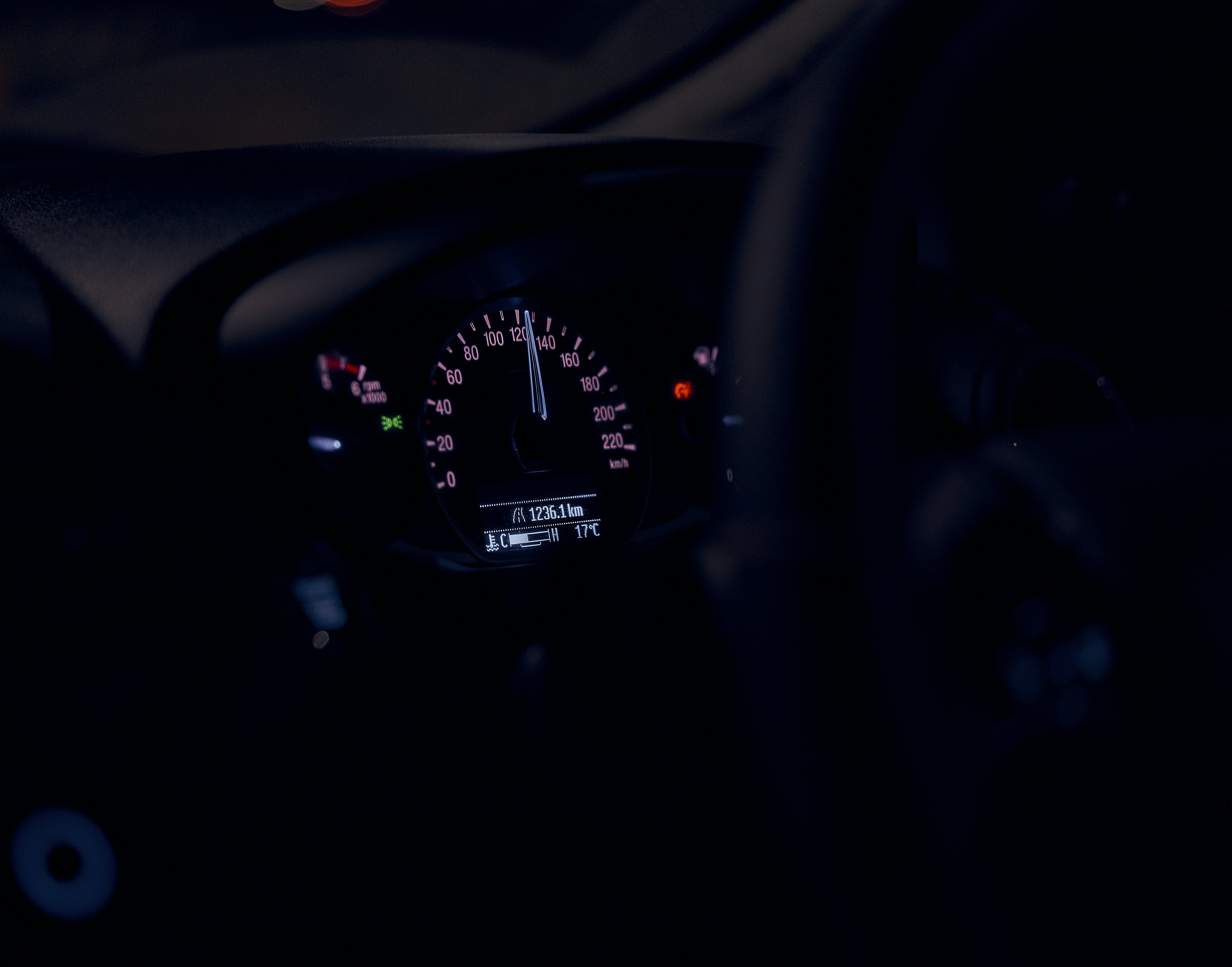 black car instrument panel cluster