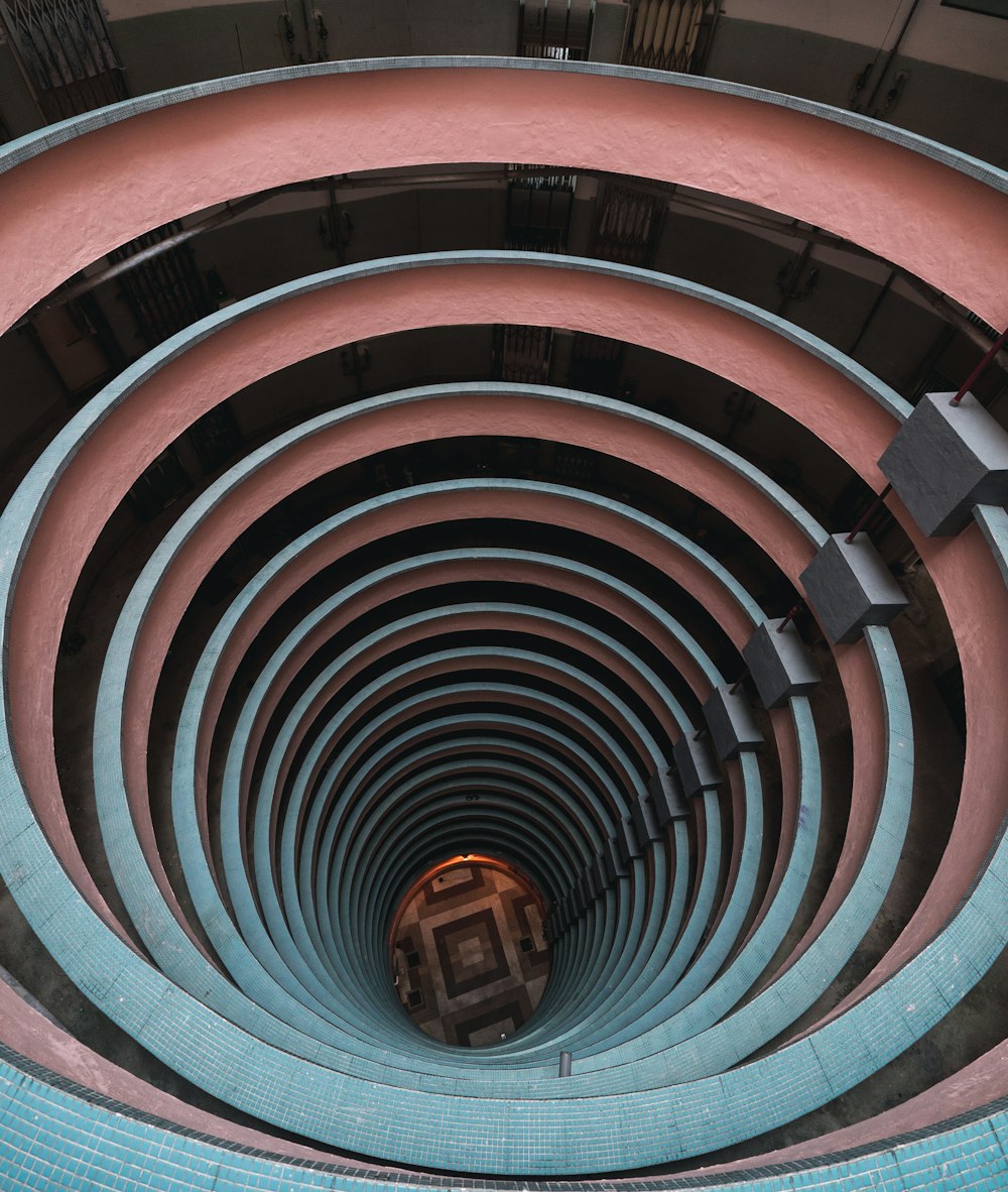 black and brown spiral staircase