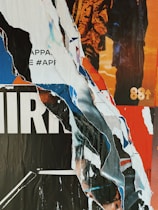 black white and orange abstract painting
