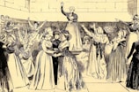 group of people dancing on street
