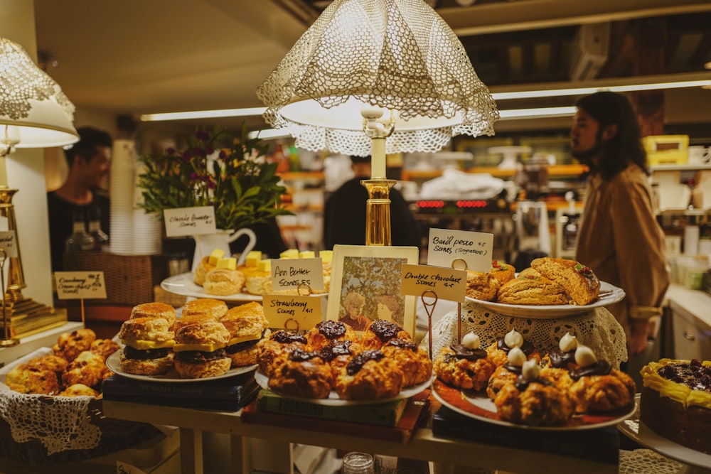 assorted food on brown wooden table