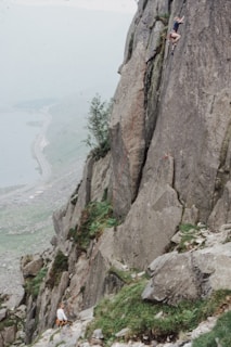 aerial view of a river in the middle of a rocky mountain