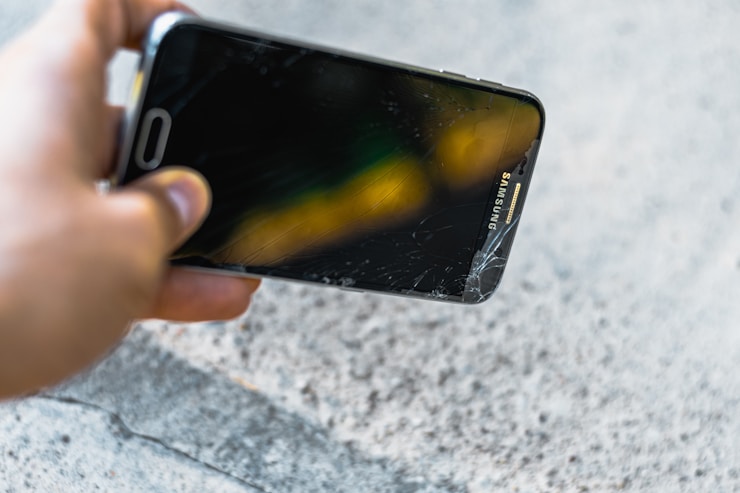 Samsung Galaxy S6 with shattered screen