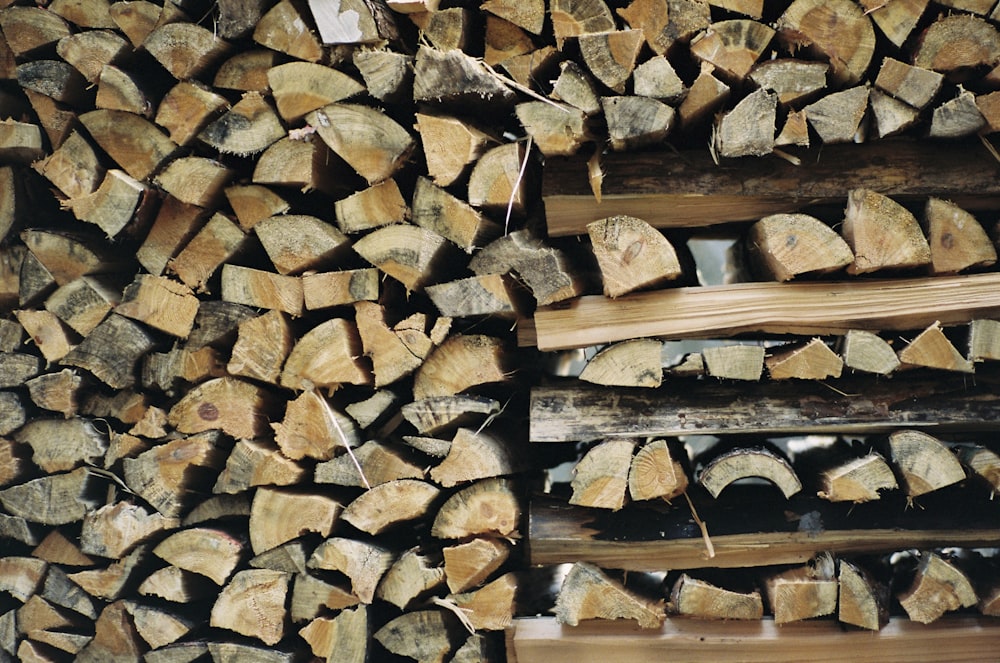 brown and black firewood stack