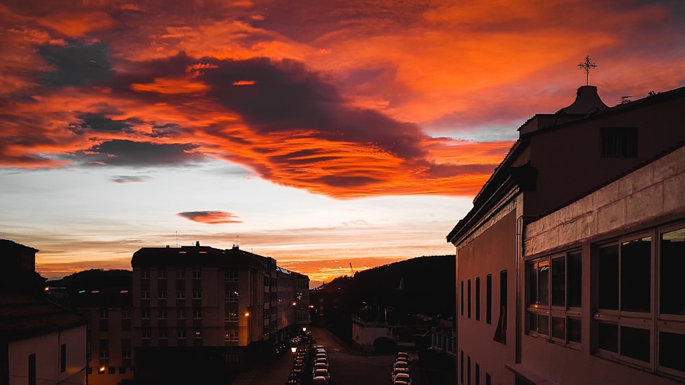 white and black concrete building during sunset