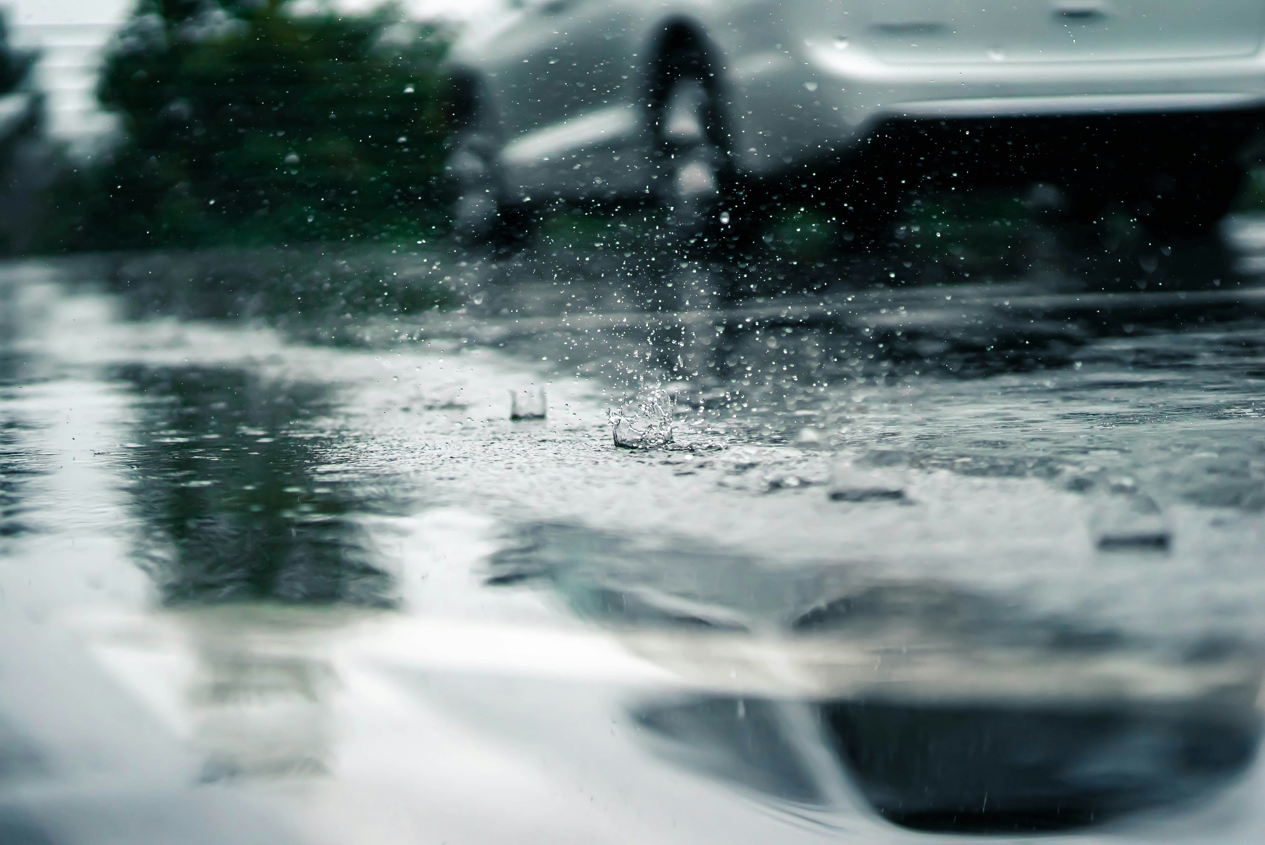 water droplets on car windshield