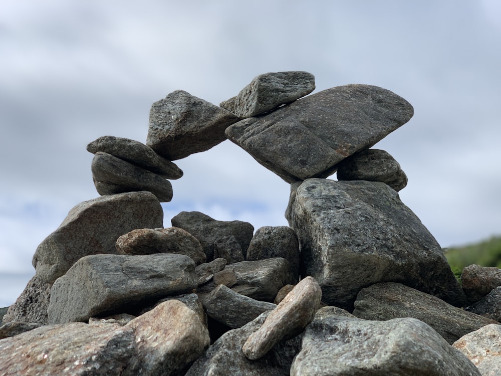 gray rock formation under white sky during daytime