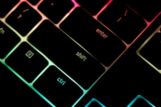 purple and black computer keyboard