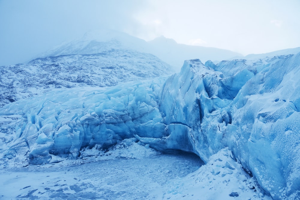 snow covered mountain during daytime