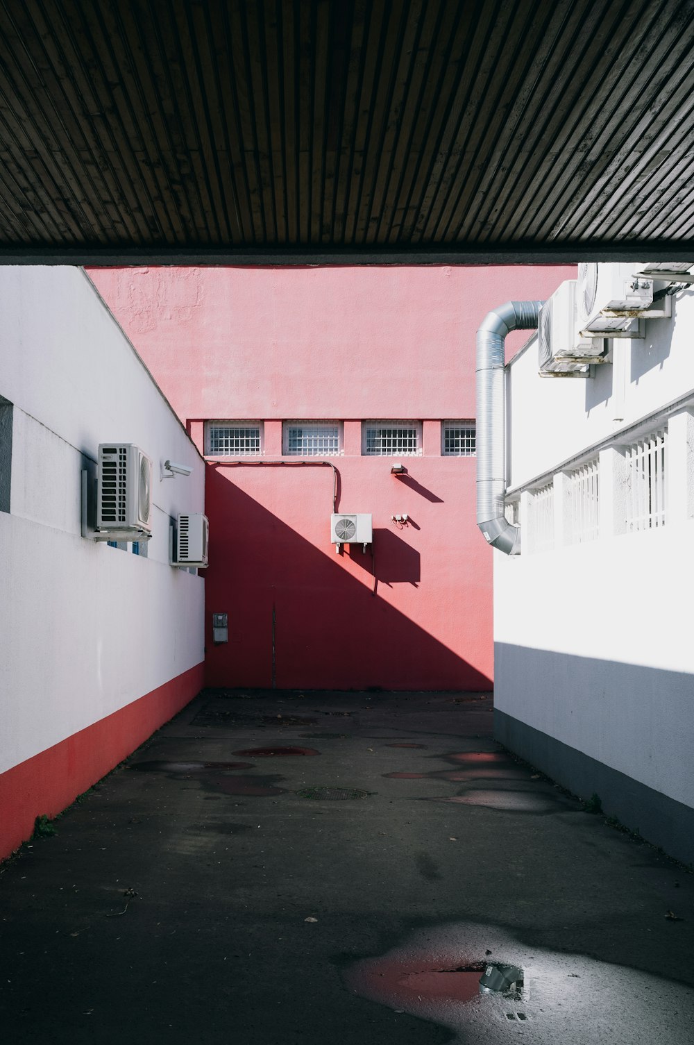 red and white concrete building