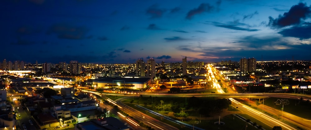 city lights during night time