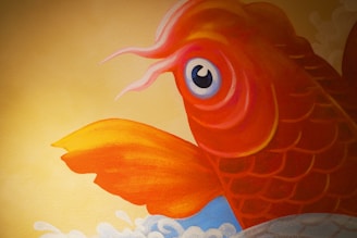 A vibrant illustration of a fish swimming through colorful waves representing creative branding.