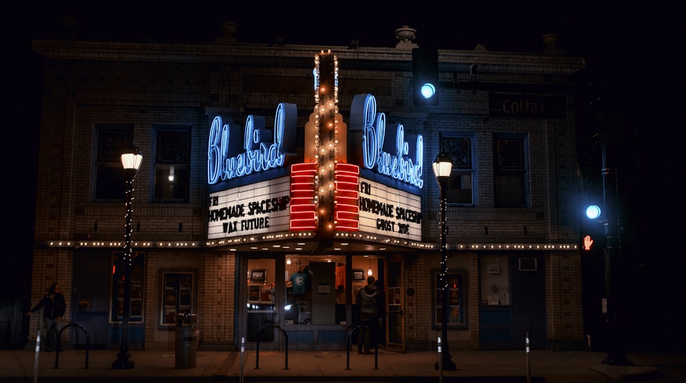 UNK building with lights during night time