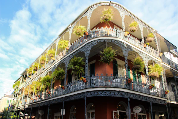 A building in the New Orleans French Quarter