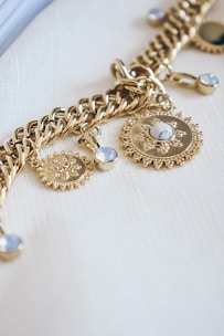 gold and silver beaded necklace
