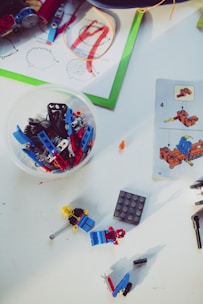 blue and red plastic toy