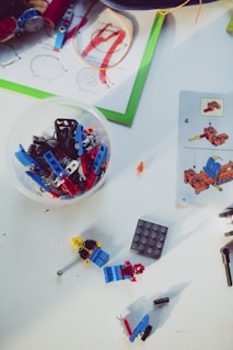 blue and red plastic toy