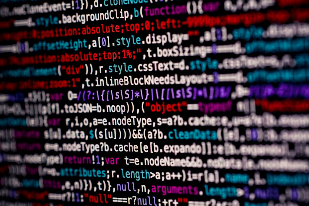 red green and blue text, Binary digital HTML/CSS Javascript source code web design coder. Made with Canon 5d Mark III and vintage analog lens Leica APO Macro Elmarit-R 2.8 100mm.