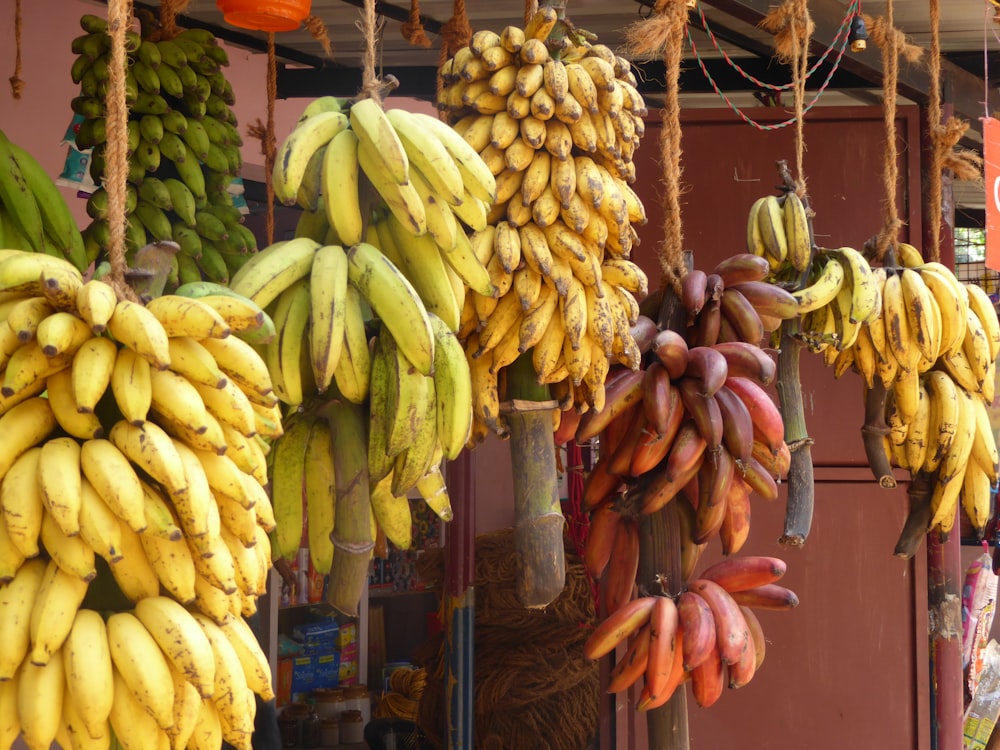 yellow banana fruit on display