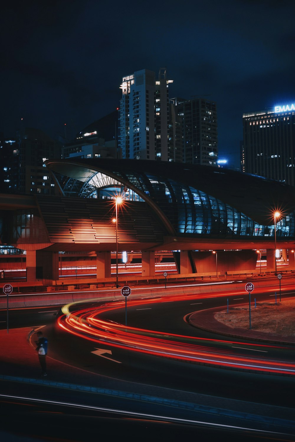 time lapse photography of cars on road during night time