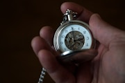 silver and white chronograph watch