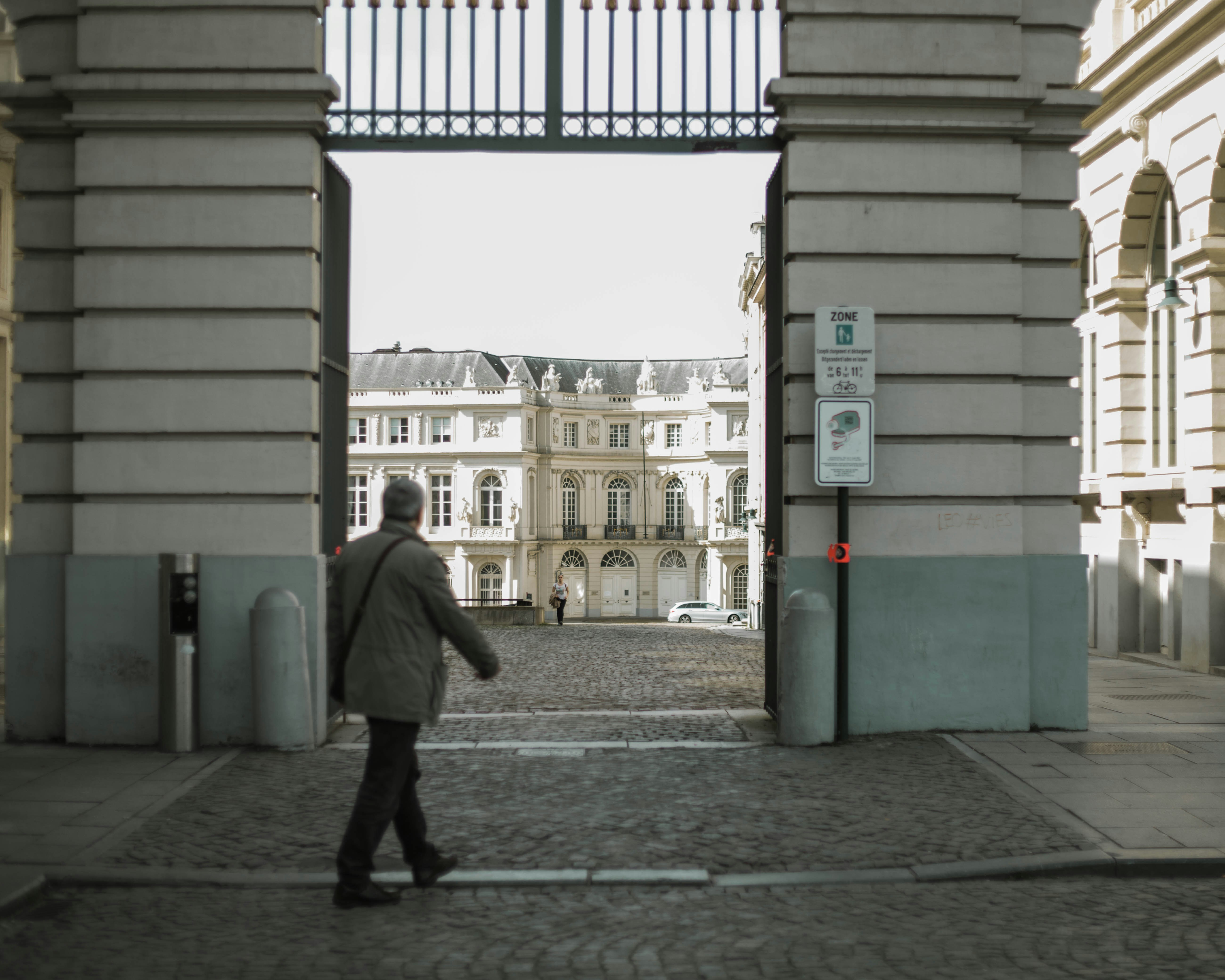 A guy walking towards work maybe?