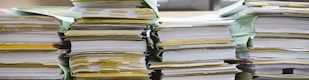 stack of books on table